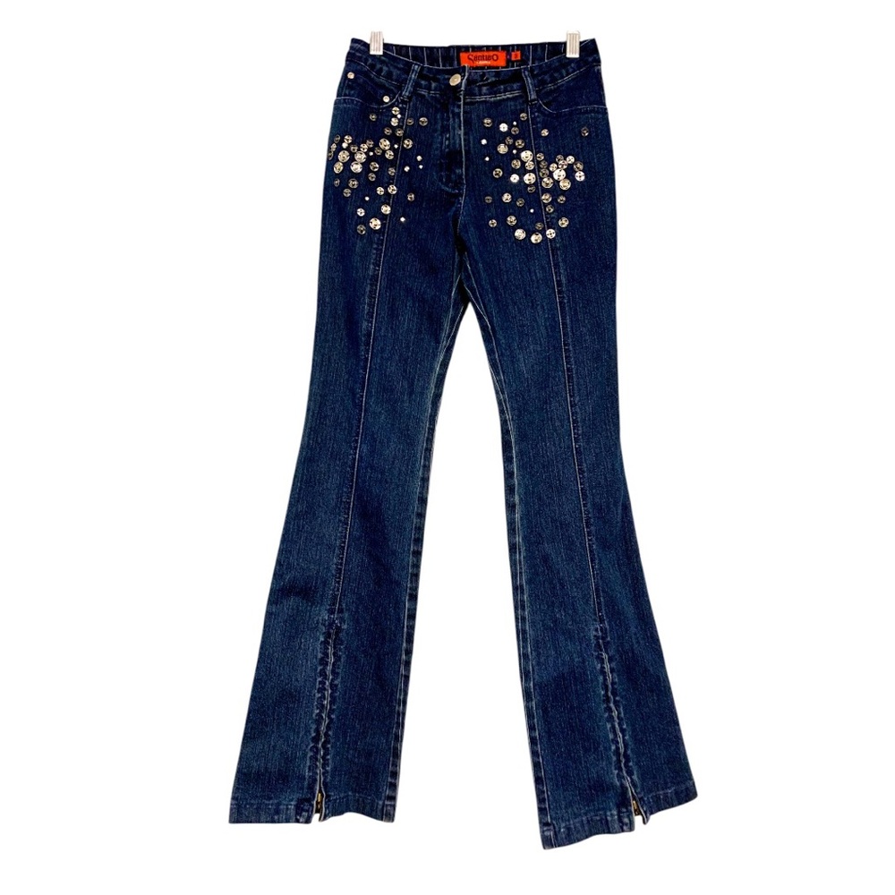 Woman’s Flare leg Embellished Blue Jeans